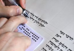 Hands of Sofer writes a sefer Torah. In the Torah's 613 commandments, the second to last is that every Jew should write a Sefer Torah in their lifetime.