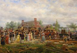 The_First_Railroad_Train_on_the_Mohawk_and_Hudson_River_by_Edward_Lamson_Henry_1892-1893_oil_on_canvas_official_opening_of_Albany-Schenectady_on_Sep_24_1